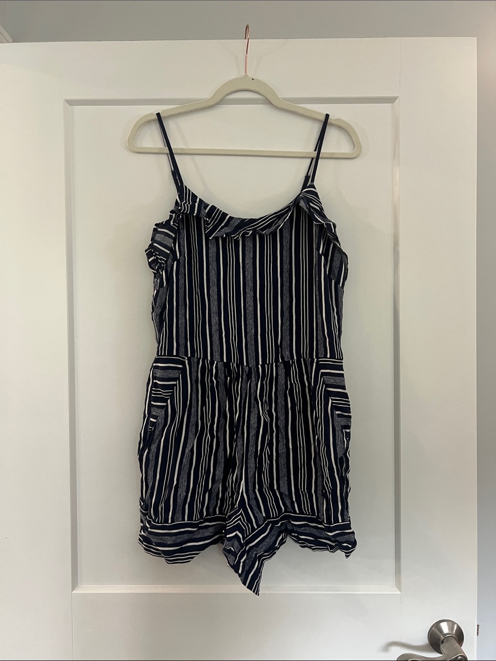 Loft Navy and White Striped Romper - Kids Bottoms